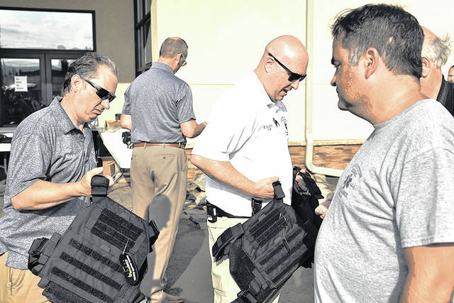 <p>Vests were handed out at Sabatini’s in Wyoming.</p>
<p>Tony Callaio | For Sunday Dispatch</p>