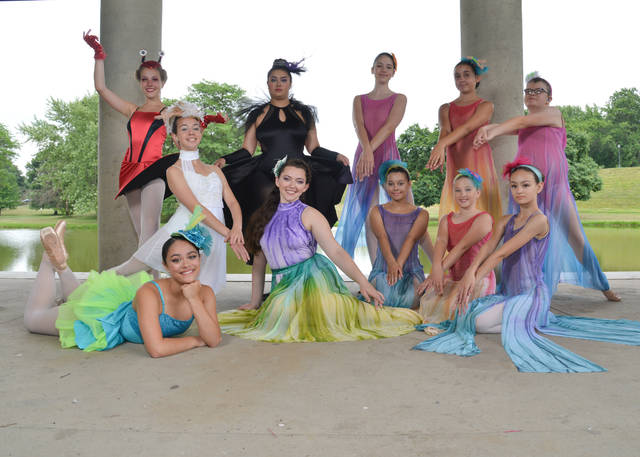 125313484_web1_mermaid.1
Dance Theatre of Wilkes-Barres production of The Little Mermaid featured, first row: Lucy Lew, 13, of Dallas as Flounder; Julia Godfrey, 14, of Forty Fort, as Scuttle; Emma Granahan, 17, of Exeter, as Ariel and Jordan Medley, 13, Hallie Dixon, 12, and Melina Ospina-Wiese, 11 as Ariels sisters. Second row: Gabriella Randazzo, 16, of Dallas as Sebastian; Kaitlyn Smith, 16, of Mountain Top as Ursula, and Chloe Organella, 14, Giuliana Latona, 12, and Mckenna Granahan, 14, as Ariels sisters.
Submitted photo