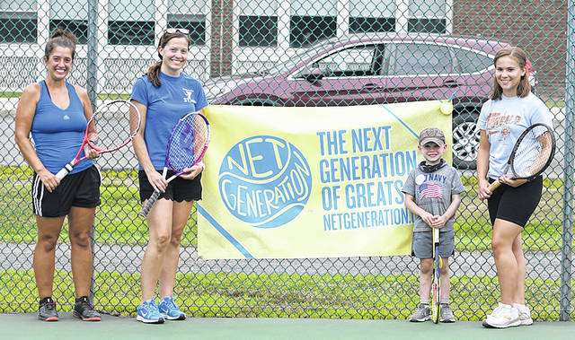 <p>The free tennis clinic co-sponsored by the Greater Pittston YMCA and the United States Tennis Association under their Net Generation program was held at the Pittston Area Middle School tennis courts. Left to right: Tiffany Callaio, tennis instructor, Janelle Drach, YMCA executive director, Caleb Drach, tennis participant, Kate Koss, tennis instructor volunteer.</p>
<p>Tony Callaio | For Sunday Dispatch</p>