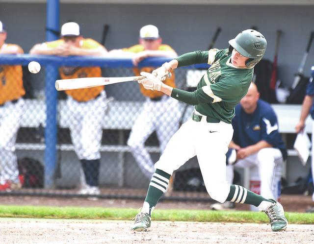 <p>Warrior Casey Noone is shown collecting one of his two hits on the day scoring a run and an RBI.</p>
<p>Tony Callaio | For Times Leader</p>