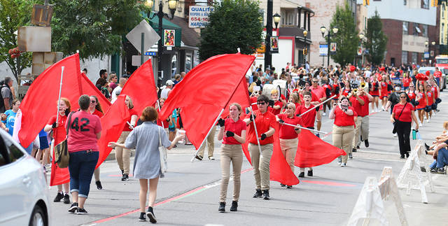 <p>Pittston Area School District was well represented at the 2021 Pittston Tomato Festival. Flag twirlers, band, and cheer squad participated along the parade route.</p>
<p>Tony Callaio | For Sunday Dispatch</p>