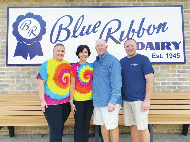 127654835_web1_1-Sorick-Family
From left to right, Blue Ribbon Dairy owners daughter Kiki Sorick-Ostrowski, Ann and Kenneth Sorick and son Ken Sorick stand outside of their Exeter Avenue business. Voted Best Ice Cream Blue Ribbon has been in business for more than 75 years across three generations of family members.