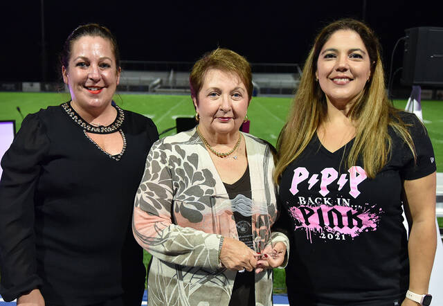<p>The Paint Pittston Pink Spirit of Community Award for 2020 was the Agolino Family. Left to right: Lisa Agolino, Joe Agolino, Qiana Lehman.</p>
<p>Tony Callaio | For Times Leader</p>