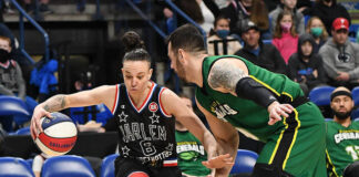
			
				                                Mighty Mia Hopkins is shown putting on some of her moves against an opponent from the Washington Generals at the Mohegan Sun Arena Saturday night. Hopkins is a Pittston resident playing her first year as a Globetrotter.
                                 Tony Callaio | For Times Leader

			
		