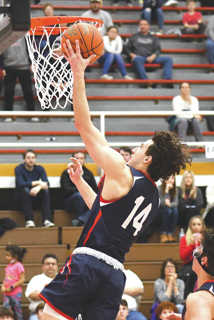 <p>Ethan Ghannam scores an easy lay up in the second half for Pittston Area against Shippensburg at Martz Hall, Pottsville.</p>
<p>Tony Callaio | For Times Leader</p>