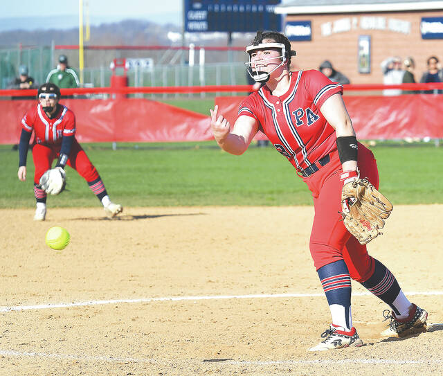 128418393_web1_PA-Tunkhannock-GSB-1-copy
Pittston Area pitcher Tori Para got the win in a 5-2 victory over Tunkhannock Area on Friday afternoon at Hughestown allowing only 4-hits.
Tony Callaio | For Sunday Dispatch