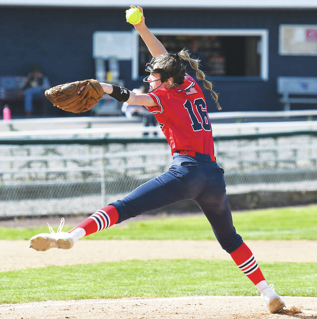<p>Pittston Area starting pitcher Gianna Adams had a strong outing against Dallas on Tuesday, throwing a one-hitter with 14 strikeouts.</p>
<p>Tony Callaio | For Sunday Dispatch</p>