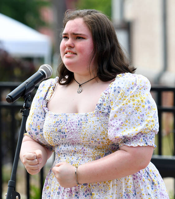 <p>Olivia Peet, the inaugral Pittston’s Got Talent winner, is shown singing one of the songs she chose for the competition.</p>
<p>Tony Callaio | For Sunday Dispatch</p>