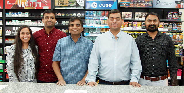 <p>SK’s principal owners, left to right, Krupali Patel, Harry Patel, Sunny Patel, Nil Patel, and friend Ankit Patel.</p>
<p>Tony Callaio | For Sunday Dispatch</p>