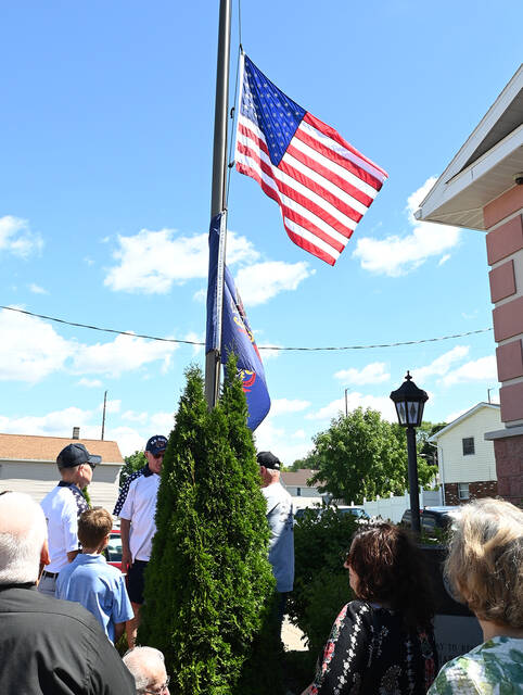 <p>The U.S. Flag was lowered to half-mast in front of the Avoca Municipal Building to honor the late Daniel Romanko and Michael Clifford, two native sons of Avoca, who lost their lives in Vietnam in the 1960s.</p>
<p>Tony Callaio | For Sunday Dispatch</p>