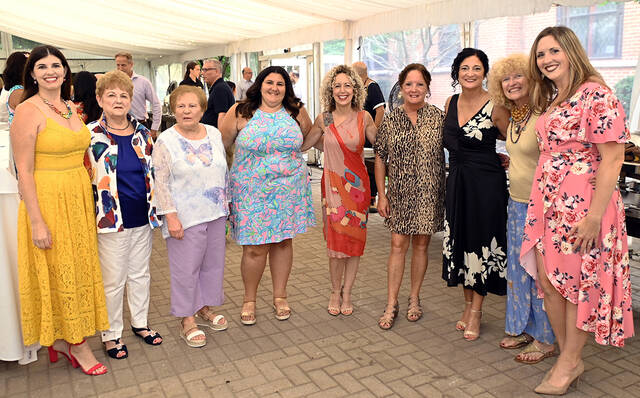 128748860_web1_Nocito-Retirement-3
Celebrating Lori Nocitos retirement after 19 years at Leadership Northeast are, left to right: Sarah Donahue, Charlotte Thomas, Lee Bantell, Rosie Fasciana, Joleen Lazecki, Jeanie Bantell, Nocito, Rita Skechus, Jessican Lane.
Tony Callaio | For Sunday Dispatch