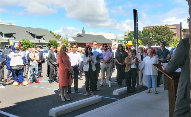 <p>Area community and government leaders attended Thursday’s formal ribbon-cutting at Luzerne County’s tourism office in the historic former train station in downtown Wilkes-Barre.</p>
<p>Jennifer Learn-Andes | Times Leader</p>