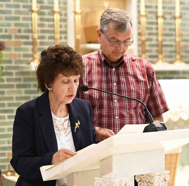 <p>Alyce Zura and Joe McCulloch served as readers during the St. Joseph the Worker Mass at the Oblates of St. Joseph Seminary, Laflin, on Labor Day.</p>
<p>Tony Callaio | For Sunday Dispatch</p>