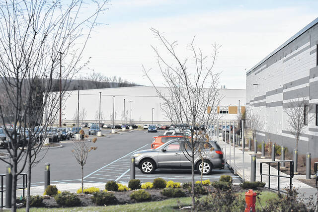<p>In the distance is Pride Mobility’s warehouse that sits next to the state-of-the-art manufacturing plant that houses every department under one roof at the Duryea campus.</p>
<p>Tony Callaio | For Sunday Dispatch</p>