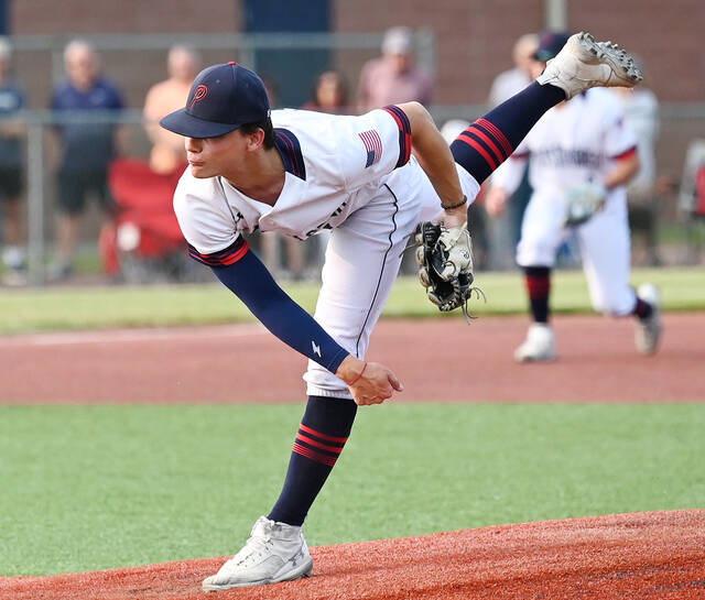 129667041_web1_PA-Shikellemy-bsbl-1
Pittston Area starting pitcher Nick Cerasaro went the distance in an 11-1 victory in six innings over Shikellamy on Monday.
Tony Callaio | For Times Leader