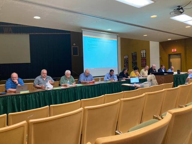 129754470_web1_WA-School-Board
The Wyoming Area School Board held its monthly work session on Tuesday evening inside the Wyoming Area Secondary Center auditorium.
Kevin Carroll | Times Leader