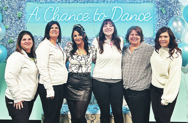 130328883_web1_Chance-to-Dance-Opening-3
Jenna Lombardo, owner/director of A Chance to Dance Studio, is shown with her staff. Left to right: Sabrina Ankenbrand, Kim Lombardo, mother/business manager, Jenna Lombardo, owner/director, K-Lynn Rostkowski, media manager, Melanie Yozwiak, Jamie Lombardo, sister.
Submitted photo