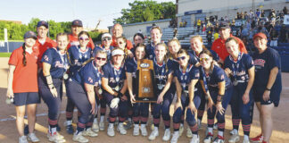 
			
				                                The Pittston Area softball team and coaches pose for the last time in the 2024 season with the PIAA Class 5A runner-up trophy on Thursday at Penn State.
                                 Tony Callaio | For Times Leader

			
		