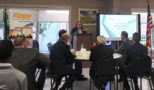 130687103_web1_crocamo
In a presentation themed Luzerne County Works, county Manager Romilda Crocamo highlighted a series of developments during last weeks Greater Hazleton Chamber of Commerce red carpet breakfast at the county Area Agency on Agings Hazleton Active Adult Center.
Jennifer Learn-Andes|Times Leader