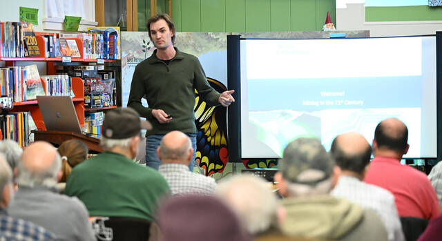 131259089_web1_WPHS-Coal-Program-3
Engineer Justin Emershaw spoke at the West Pittston Library before approximately 45 attendees on the status of the coal industry in Northeastern Pennsylvania. The program was sponsored by the West Pittston Historical Society.
Tony Callaio | For Sunday Dispatch