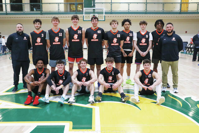131436590_web1_9D28758A-8CA1-4780-BA37-30562565BE48
The Wyoming Valley Conference boys team in the NEPA Hoops Senior All-Star Game included: Wyoming Areas Anthony DeLucca, second from left in front; Wyoming Areas Lukas Burakiewicz and Pittston Areas Paul Jordan McGarry, last two from right in front; and Wyoming Area coach Anthony Macario, far right in back.
Submitted Photo
