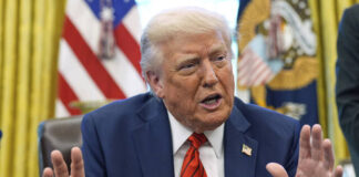 
			
				                                President Donald Trump speaks as he signs executive orders Thursday in the Oval Office of the White House in Washington.
                                 AP Photo

			
		