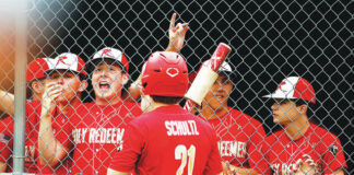 
			
				                                The Holy Redeemer dugout reacts as the Royals score two runs in the first inning.
                                 Fred Adams | For Times Leader

			
		
