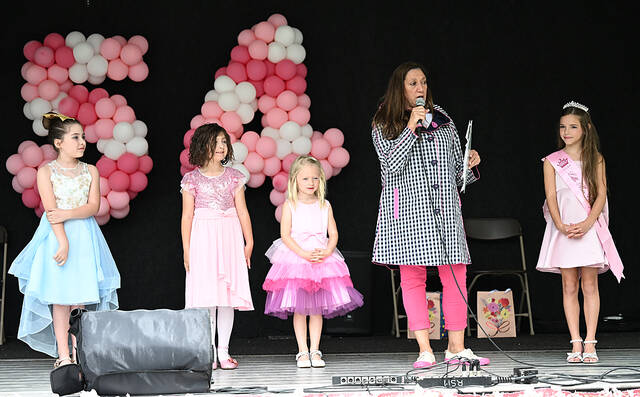 131486884_web1_WP-CB-Little-Miss-contest-1
The 54th Annual West Pittston Cherry Blossom Festival got underway yesterday, along with the Little Miss Cherry Blossom contest being held. From left are: This years contestants, Amelia Roxy vanMaanen, 8; Lily Andrews, 6; and Harper Debra Armstrong, 5; Gina Malsky, Cherry Blossom entertainment coordinator; and Maria Meade, the 2024 Little Miss Cherry Blossom.
Tony Callaio | For Sunday Dispatch