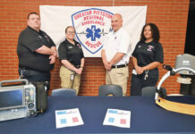 
			
				                                Greater Pittston Regional Ambulance EMTs, left to right, Joseph Corcoran, Heather Million, Deputy Chief Michael Ankenbrand, Madisyn Collins, set up a booth at Pittston Area looking to recruit apprentices.
                                 Tony Callaio | For Sunday Dispatch

			
		