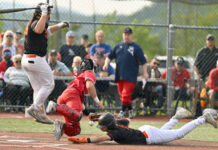 
			
				                                Palmyra’s Julian Meley steals home and is safe on an errant throw to Pittston Area catcher Jake Aftewicz for the go-ahead run in the fifth inning.
                                 Tony Callaio | For Times Leader

			
		