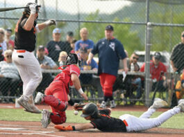 
			
				                                Palmyra’s Jonathan Meley steals home and is safe on an errant throw to the plate for the go-ahead run. Meley scored twice for Palmyra.
                                 Tony Callaio | For Times Leader

			
		