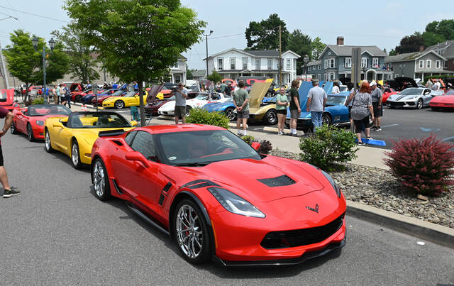 131582044_web1_2025-Vettes-for-Vets-1
It is estimated 90 Corvettes were on display at the annual Vettes for Vets sponsored by the 1st Lt. Jeffrey DePrimo West Pittston American Legion held on Sunday, June 8 at Agolinos Restaurants two parking lots.
Tony Callaio | For Sunday Dispatch