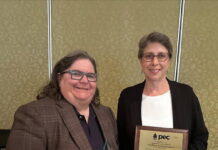 
			
				                                Luzerne County Manager Romilda Crocamo, left, and county Recycling Coordinator Beth DeNardi accepted the Governor’s Award for Environmental Excellence in Harrisburg last week in recognition of the county’s eco-friendly renovations of a former Air Reserve Center on Wyoming Avenue in Wyoming.
                                 Submitted Photo

			
		