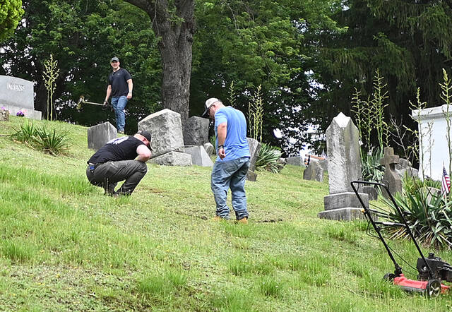 131597639_web1_Pittston-Monthy-Matters-1
The City of Pittstons Monthly Matters program got underway for the month of June as city employees negotiated the hills of the Pittston Cemetery on Friday.
Tony Callaio | For Sunday Dispatch