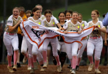 
			
				                                The GWA players run the District 31 pennant around the Nanticoke Little League field after defeating Northwest 4-1 Friday night.
                                 Fred Adams | For Times Leader

			
		