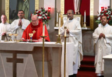 
			
				                                Fellow Oblates of St. Joseph priests participated in Fr. Joe Sibilano’s 60th anniversary into the priesthood. Behind Fr. Joe, left to right: Fr. Paul McDonnell, O.S.J., Oblates rector; Fr. John Shearer, O.S.J., Oblates Provincial Superior; Fr. Jon Attulli, O.S.J., visiting from Italy; Fr. Jackson Pinheiro, O.S.J., associate pastor, St. Joseph Marello. Not shown: Fr. Joseph Adonizio, Msgr. John Bendik.
                                 Tony Callaio | For Sunday Dispatch

			
		
