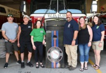 
			
				                                The West Pittston Fire Department will hold a cornhole tournament on Friday, Aug. 8, at Clubhouse 315. Big Top Rental is the event’s official sponsor. From left: Mark Farrell and his parents, Mark and Susan Farrell, Big Top Rental; WPFD Chief John Hood; Vicki Hood; and Karen Donati, fundraiser chair.
                                 Tony Callaio | For Sunday Dispatch

			
		