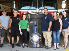 
			
				                                The West Pittston Fire Department will hold a cornhole tournament on Friday, Aug. 8, at Clubhouse 315. Big Top Rental is the event’s official sponsor. From left: Mark Farrell and his parents, Mark and Susan Farrell, Big Top Rental; WPFD Chief John Hood; Vicki Hood; and Karen Donati, fundraiser chair.
                                 Tony Callaio | For Sunday Dispatch

			
		