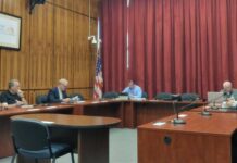 
			
				                                Luzerne County’s Ethics Commission discussed the need for a pressing ethics code change Monday with two council members. Seated, from left, are: county Council Chairman John Lombardo; county Administrative Services Division Head Jim Rose, the county manager’s ethics commission designee; Councilman Harry Haas; and these commission members: county District Attorney Sam Sanguedolce, county Controller Walter Griffith and citizen Ben Herring. Jay Notartomaso, the remaining citizen commission member, attended remotely.
                                 Jennifer Learn-Andes | Times Leader

			
		