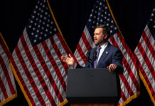 
			
				                                Vice President JD Vance speaks during the Ohio Republican Party dinner on June 24, in Lima, Ohio.
                                 AP Photo

			
		