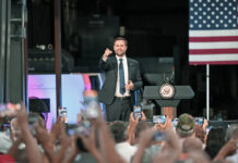 
			
				                                Cellphone cameras were out by the dozens as U.S. Vice President JD Vance entered the stage at Don’s Machine Shop, West Pittston.
                                 Tony Callaio | For Times Leader

			
		