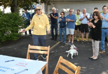 
			
				                                Local Exeter Borough icon Henry ‘Buddy’ Cassetori was honored at a surprise retirement party thrown by the Esposito Social Club on Saturday, Aug. 2. Buddy has been aH barber for 64 years.
                                 Tony Callaio | For Sunday Dispatch

			
		