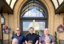 
			
				                                Holy Mother of Sorrows Polish National Catholic Church will celebrate its 49th annual Harvest Festival or ‘Dozynki’ on Sunday, Sept. 7 on the parish grounds at 212 Wyoming Ave. in Dupont beginning at 11 a.m. with the blessing of the Harvest Wreath and concluding at 5 p.m. The church will have Polish food and traditional picnic foods. From left are Dozynki Committee members, first row: Al Micka; Rose Kazinetz, co-chair; and Lois McHugh. Second row: Paul Kazinetz; the Very Rev. Dawid, pastor; and Dave Petrosky, chairman.
                                 Submitted Photo

			
		
