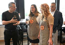 
			
				                                Frank Bartoli, president and CEO of PA Inclusive, left, welcomes, from left, State Sen. Lisa Baker, State Treasurer Stacy Garrity and City of Pittston Mayor Michael Lombardo to Coffee Inclusive and Bake Inclusive on National ABLE (Achieving a Better Life Experience) Savings Day.
                                 Tony Callaio | For Sunday Dispatch

			
		