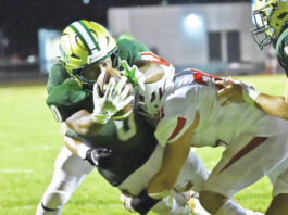 
			
				                                Wyoming Area’s Trustin Johnson blasts through for a 5-yard touchdown run against Crestwood in Friday night’s season-opener.
                                 Tony Callaio | For Times Leader

			
		