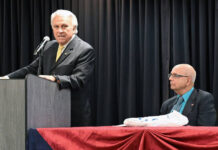 
			
				                                State Rep. Eddie Day Pashinski, left, will speak at the 19th annual Grandparents Raising Grandchildren (GRG) at the Woodlands on Friday, Oct. 24 from 9:00 a.m. to 3:00 p.m. Howard Grossman, GRG Coalition, welcomed those attending the conference earlier in the day.
 
			
		