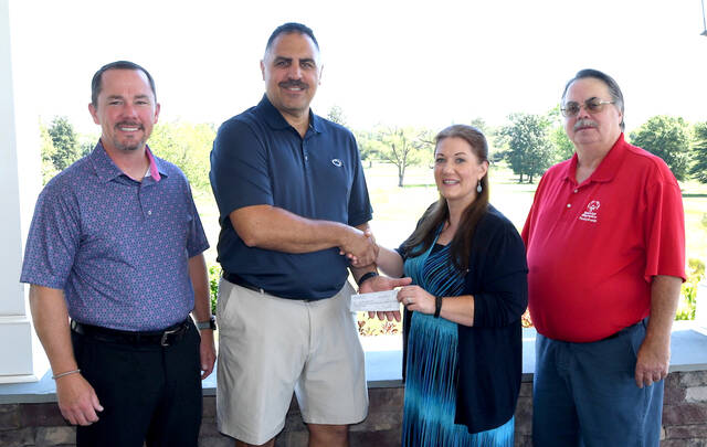 131752449_web1_DeLuca-Speical-Olympics
Team DeLuca Ventures presented a check to Special Olympics Pennsylvanias Northeast Region. From left, Shane Bradley, Fox Hill Country Club general manager and Chief Operating Officer; Carl DeLuca; Heather Schreiner, SOPA Northeast Region executive director; and Tom Robinson, SOPA Northeast Region Sport and UCS Director.
Tony Callaio | For Sunday Dispatch