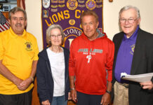 
			
				                                Jenkins Twp. Lions Stanley Rovinsky, left, and Tom Ruskey welcome Mary Jo Shillabeer and John Stuchus as new Lions during the swear-in ceremony.
                                 Tony Callaio | For Sunday Dispatch

			
		