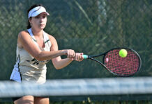 
			
				                                Wyoming Area No. 1, Emma Kratz returns Lake-Lehman’s Kaitlyn Brudnicki serve during the first set at West Pittston.
                                 Tony Callaio | For Sunday Dispatch

			
		