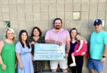 
			
				                                From left: Amanda Shipula, Rebecca’s cousin, who organized the benefit and scholarship program; Taylor Risko, Rebecca’s sister; Karen Warman, Rebecca’s mother; Sean Simmons, Juliet’s father; Siera Schaffer, Juliet’s mother; Juliet Simmons; and Sam Wolfe, Rebecca’s father.
                                 Submitted Photo

			
		